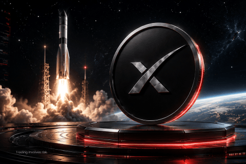 SpaceX IPO 2026 thumbnail with rocket launch and market alert theme