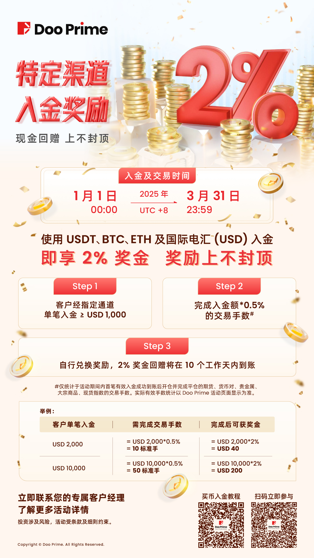 精彩活动 | 新年新气象，Doo Prime 2% 入金回赠盛惠来袭！